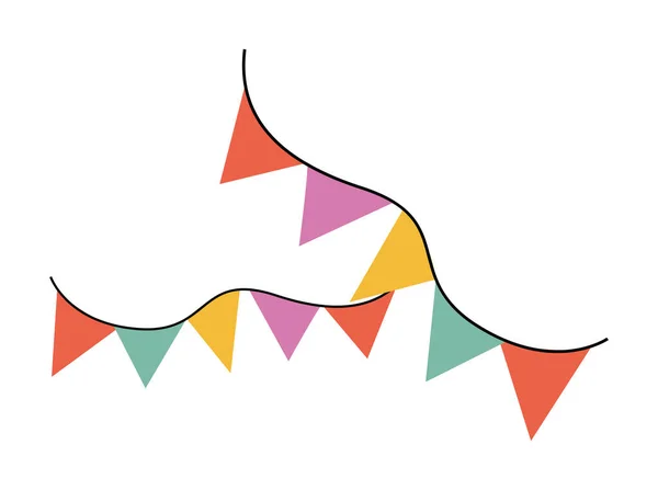 Guirlandes Décoration Fête Icône Pendante — Image vectorielle