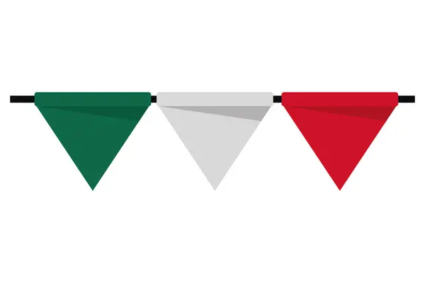 Bandera Mexicana Colores Guirnalda Icono — Vector de stock