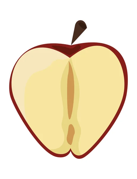 半个苹果新鲜水果图标 — 图库矢量图片