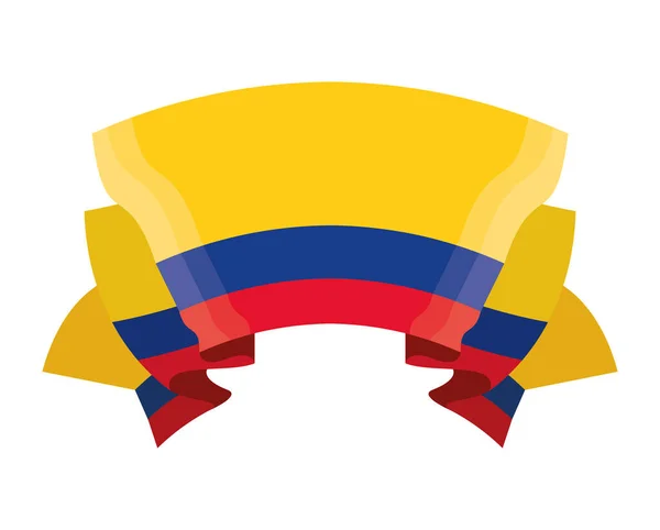 Bandiera Colombiana Piegato Icona Patriottica — Vettoriale Stock