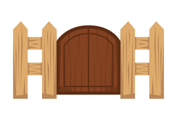 Wooden Fence Door Icon — Stockvektor