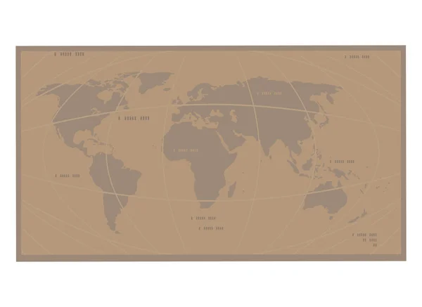 Old Paper World Map Icon — Stockvektor