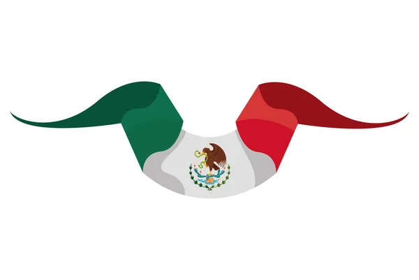 Drapeau Mexicain Plié Icône Pays — Image vectorielle