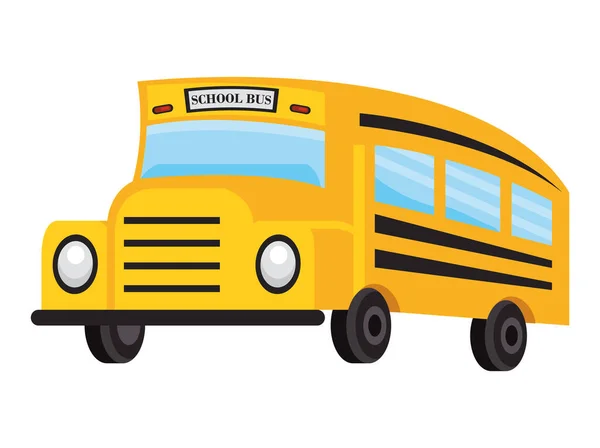 Yellow School Bus Vehicle Icon — ストックベクタ