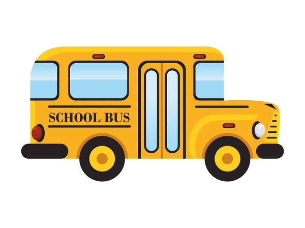 School Bus Transport Sideview Icon — Vettoriale Stock