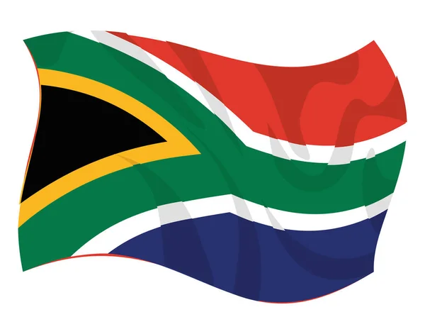 South Africa Flag Waving Icon — Stock Vector