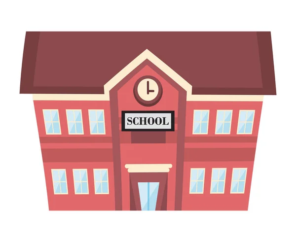 School Building Front Facade Icon — Archivo Imágenes Vectoriales