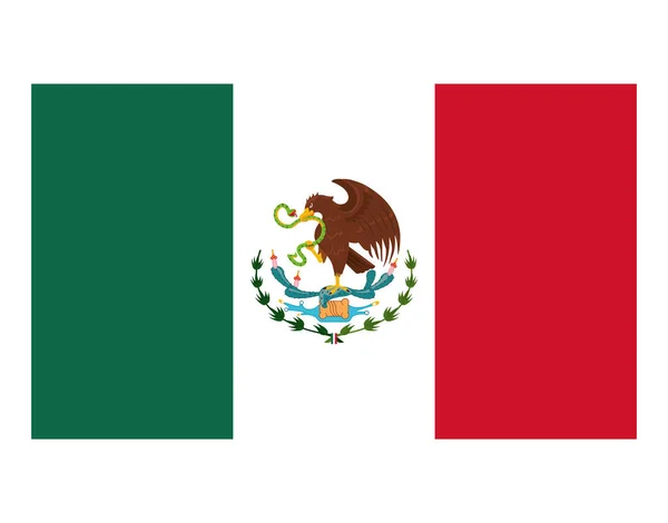 Mexican Flag Emblem Country Icon — Vettoriale Stock