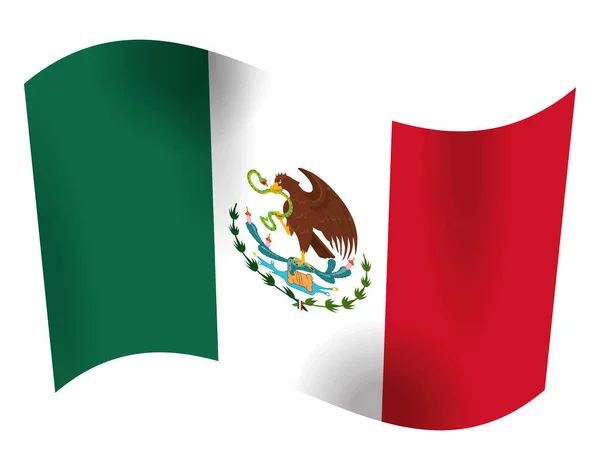 Drapeau Mexicain Agitant Icône Pays — Image vectorielle