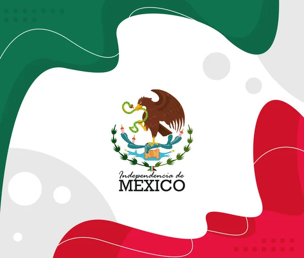 Tarjeta Letras Independiente Mexico Con Bandera — Archivo Imágenes Vectoriales
