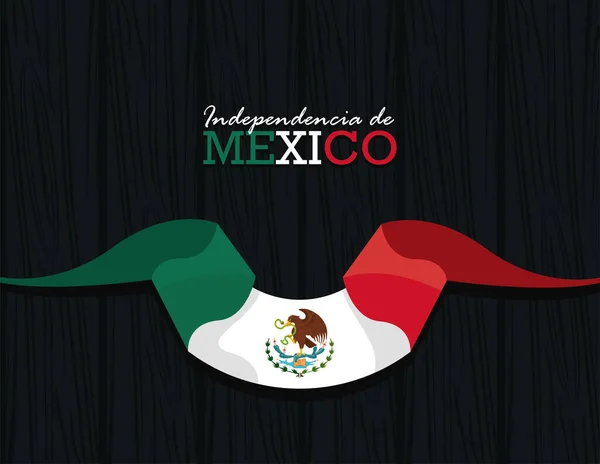 Independiente Mexico Letras Con Bandera — Archivo Imágenes Vectoriales