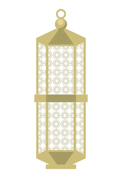 Islamische Goldene Lampe Dekoration Symbol — Stockvektor