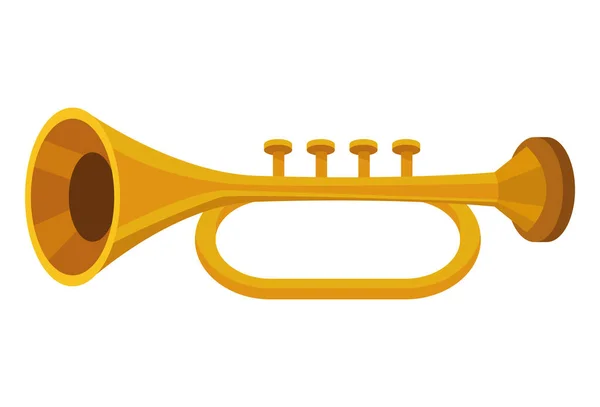 Golden Trumpet Kids Toy Icon — Stock Vector