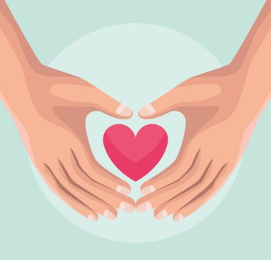 solidarity hands protecting heart poster