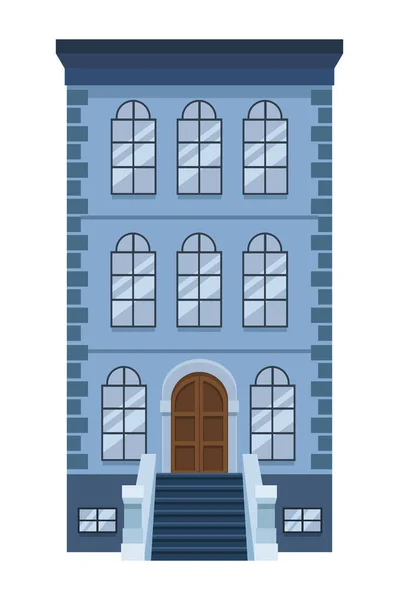 Building Color Blue Facade Icon — ストックベクタ