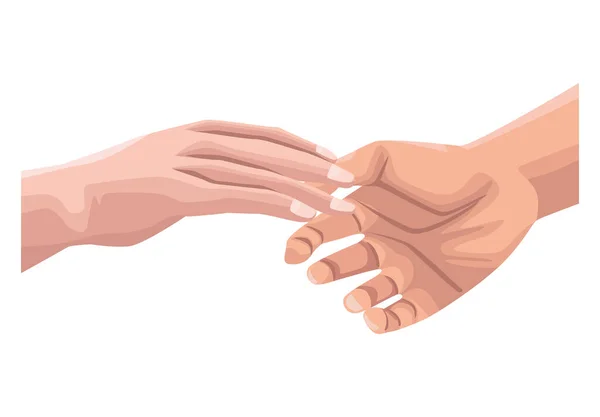 Solidarity Hands Contact Friendly Icon — Stok Vektör