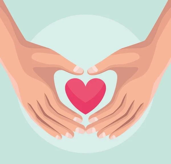 Solidarity Hands Protecting Heart Poster — Image vectorielle