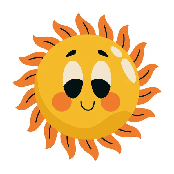 Happy Sun Smiling Emoji Character — Stockvektor