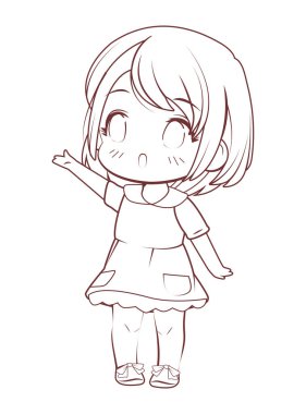 Mutlu kız çizgi film karakteri