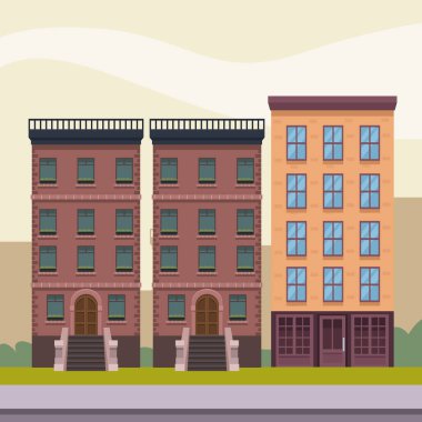 cityscape buildings in scene urban