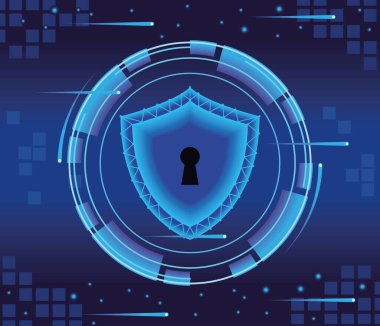 kalkan siber güvenlik poster arka planı