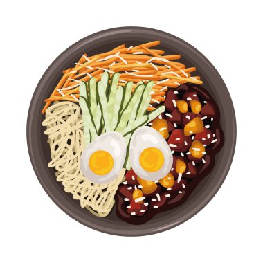 bibimbap Japon geleneksel yemek ikonu