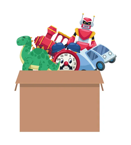 Box Ikonami Zabawek Dla Dzieci — Wektor stockowy