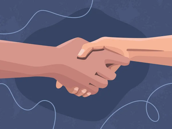 Solidarity Handshake Friendly Gesture Scene — Vector de stock