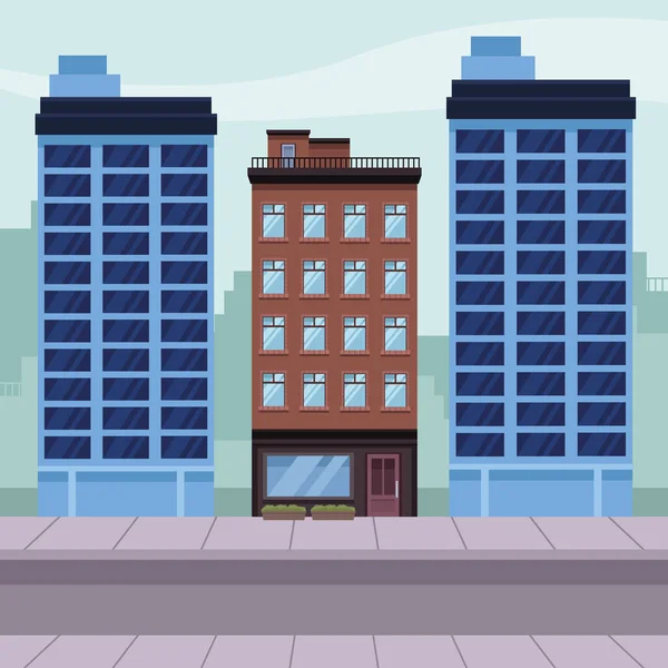 City Buildings Urban Scene Cityscape — Image vectorielle