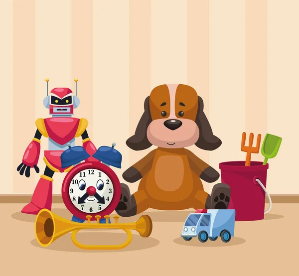 Robot Kids Toys Icons — Archivo Imágenes Vectoriales