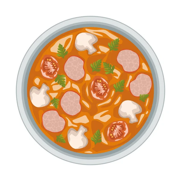 Mushroom Soup Dish Icon - Stok Vektor