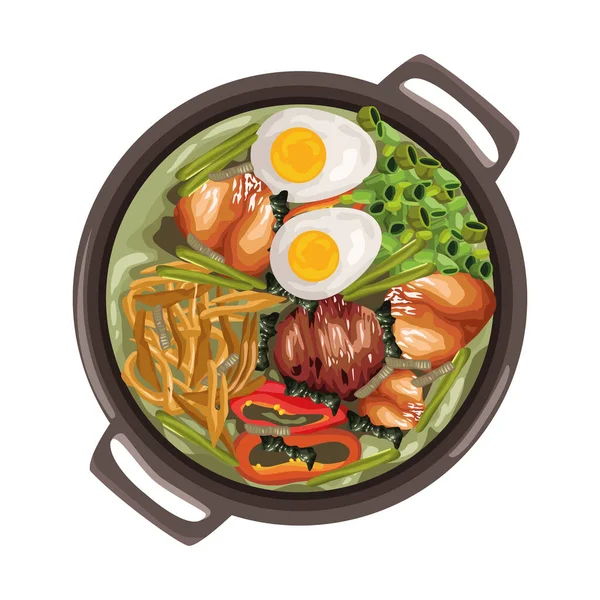 Nasi Campur Comida Japonesa Icono Tradicional — Vector de stock