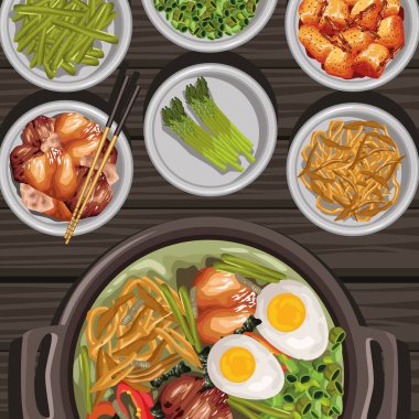 Yedi Japon yemeği tabağı