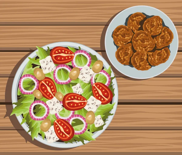 Salad Cookies Food Menu — Stockvektor