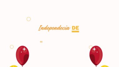 independencia de colombia celebration lettering, 4k video animated