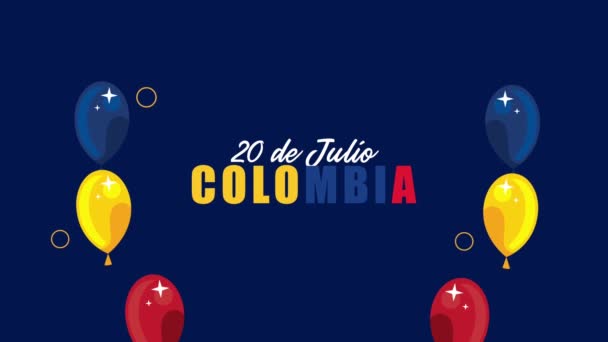 Julio Colombia Lettering Animation Video Animated — ストック動画