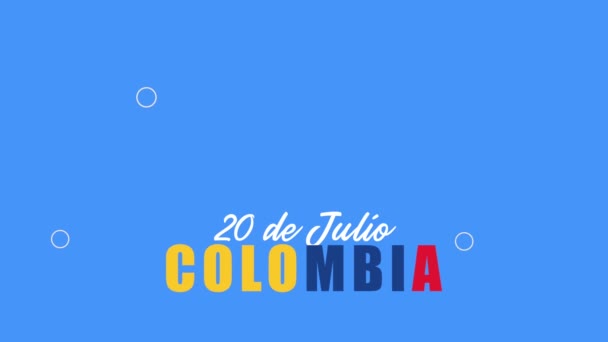 July Colombian Celebration Lettering Βίντεο Κινούμενα — Αρχείο Βίντεο