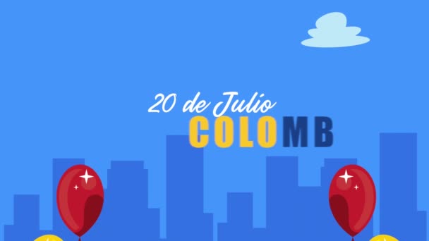 Julio Colombia Leeping Animation Video Animated — стоковое видео