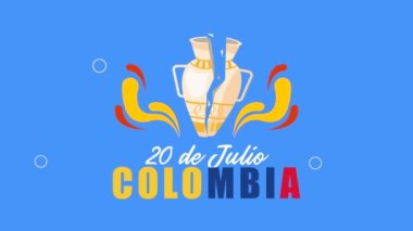 20 de julio colombia lettering animation , 4k video animated