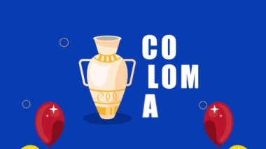 Kolombiya 'nın balonlu harfi helyum, 4k video animasyonu