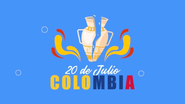 Julio Colombia Lettering Animation Video Animated — ストック動画