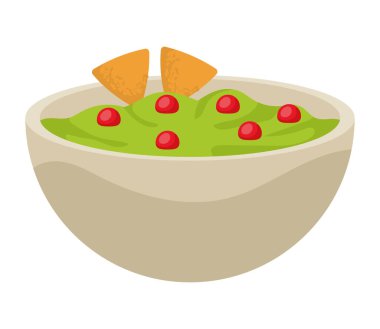 Meksika yemeği ve guacamole nachos