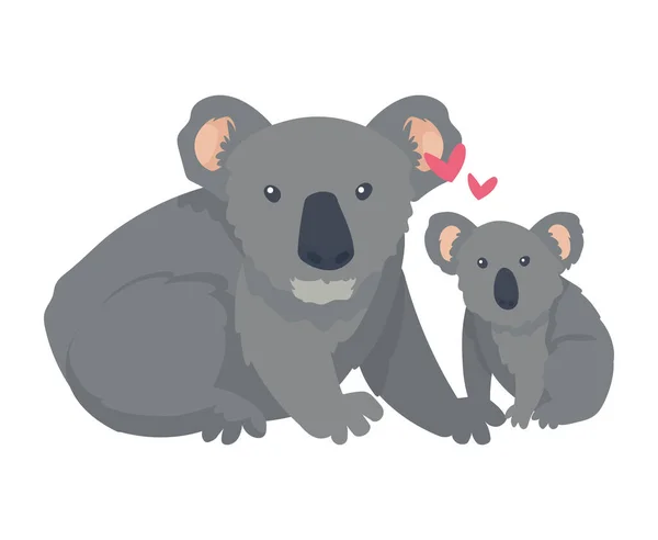 Koala Mother Baby Character — Wektor stockowy