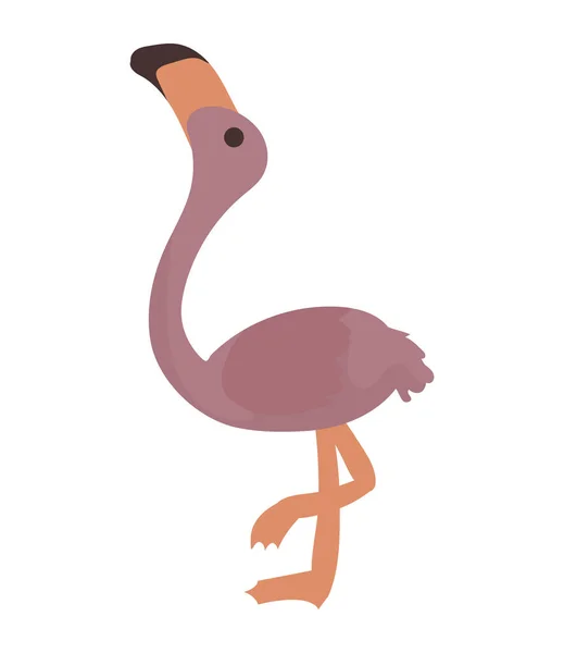 Cute Flamingo Animal Wild Character — Stock vektor