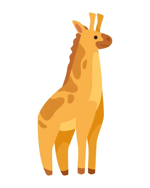Girafa Bonito Animal Selvagem Personagem — Vetor de Stock