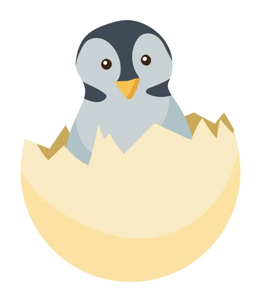 Cute Baby Penguin Wild Character — Stock Vector