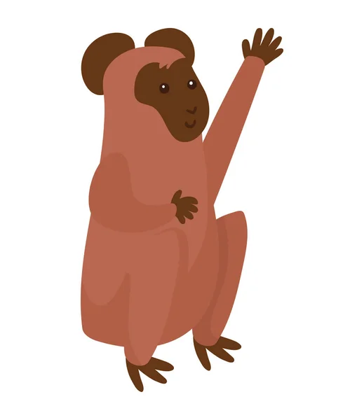 Cute Monkey Animal Wild Character — Archivo Imágenes Vectoriales