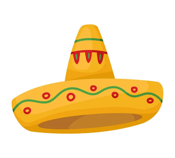 Mexican Traditional Hat Accessory Icon — Stock Vector