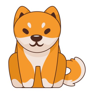 shiba inu oturan karakter simgesi