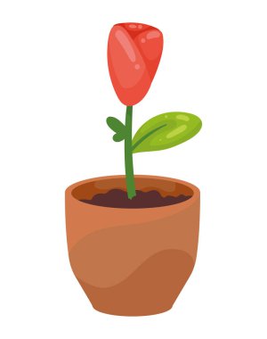 Gül ve seramik çömlek ikonu